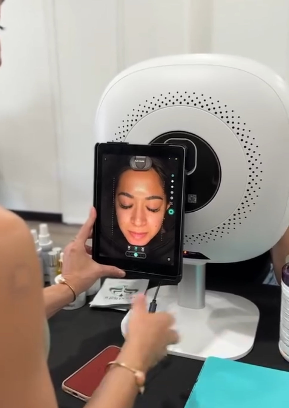 Skincare Consultation with Skin Analysis Machine